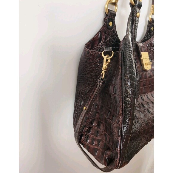 BRAHMIN Elisa Satchel  EUC - Anthracite - Beautiful Color! Scuffs SEE - Picture 8 of 16